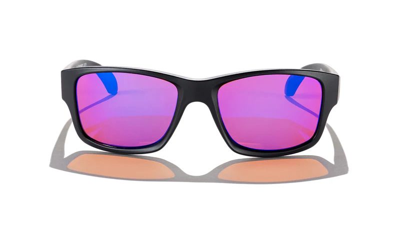 Blublocker Black Matte Polarized wayfarer with blue Mirror 4210K